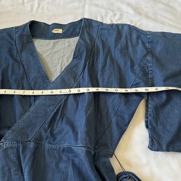 Warm Brand XS Blue Chambray Wrap Dress - Picture 6 of 10